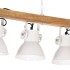 Lámpara de techo industrial madera de mango blanco