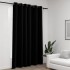 Cortina opaca con ojales look de lino negro 290x245