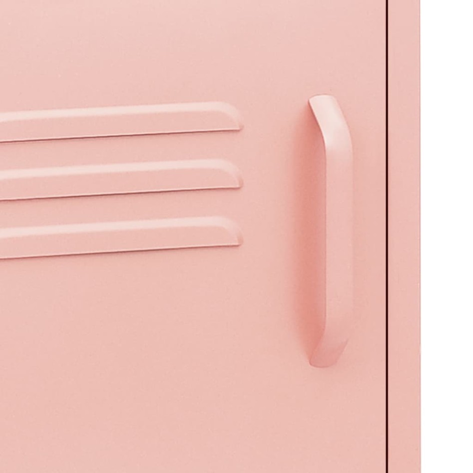 Mesita de noche acero rosa 35x35x51