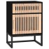 Mesita noche hierro y madera contrachapada negro 40x30x55,5