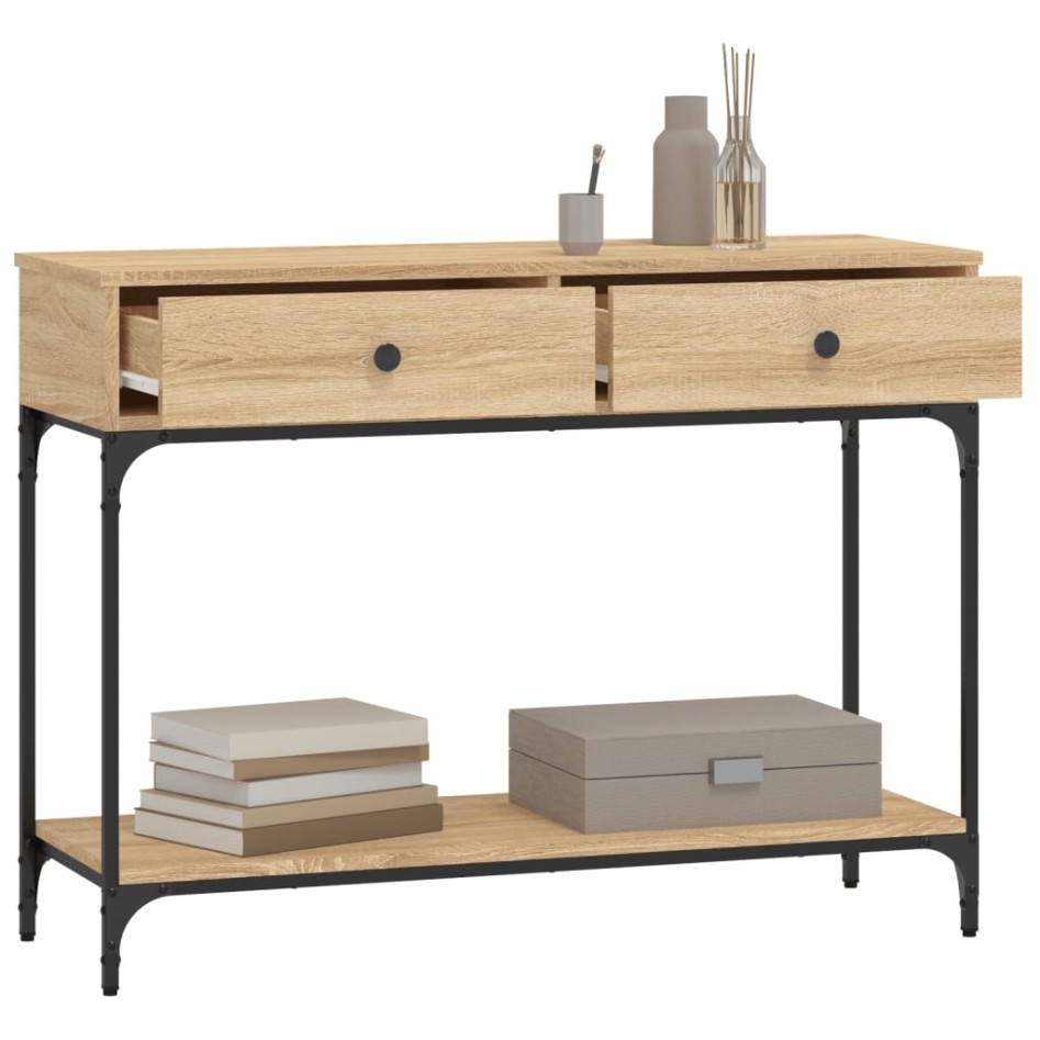 Mesa consola madera de ingeniería roble Sonoma 100x34,5x75