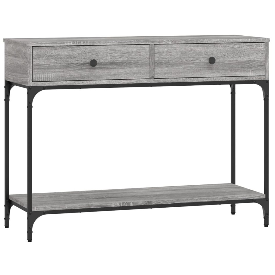 Mesa consola madera de ingeniería gris Sonoma 100x34,5x75