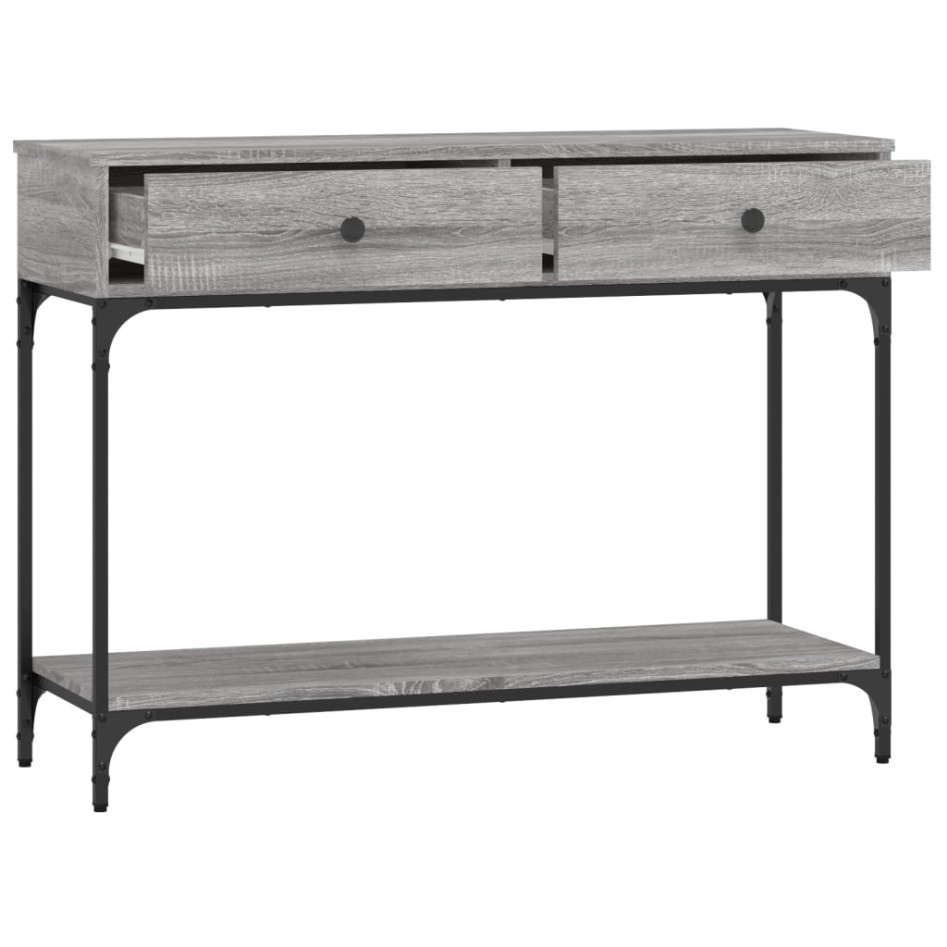 Mesa consola madera de ingeniería gris Sonoma 100x34,5x75
