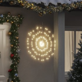 Luces de Navidad de estrellas 8 uds 140 LED blanco cálido 17
