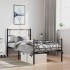 Estructura cama sin colchón con estribo metal negro 100x200
