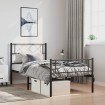 Estructura cama sin colchón con estribo metal negro 100x200 cm