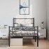 Estructura cama sin colchón con estribo metal negro 100x200