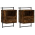 Mesitas de noche de pared 2 unidades roble ahumado 40x30x61