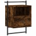 Mesitas de noche de pared 2 unidades roble ahumado 40x30x61