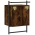 Mesitas de noche de pared 2 unidades roble ahumado 40x30x61