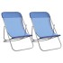 Sillas de playa plegables 2 uds textilene acero recubierto