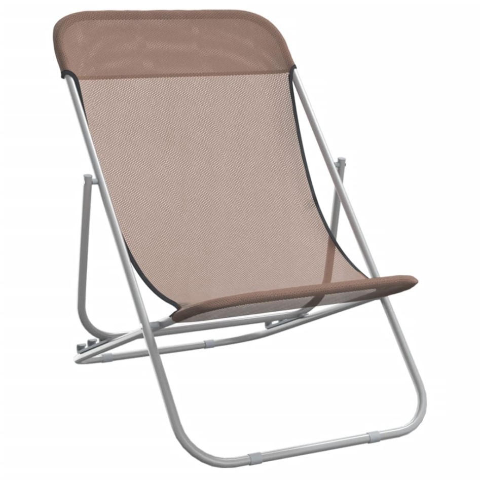 Silla de playa plegable 2 uds acero recubierto textilene