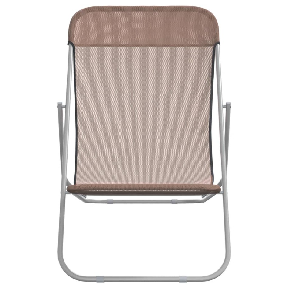 Silla de playa plegable 2 uds acero recubierto textilene