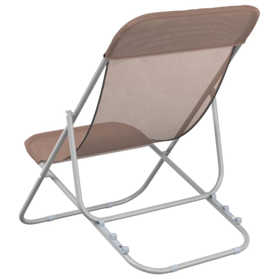 Silla de playa plegable 2 uds acero recubierto textilene