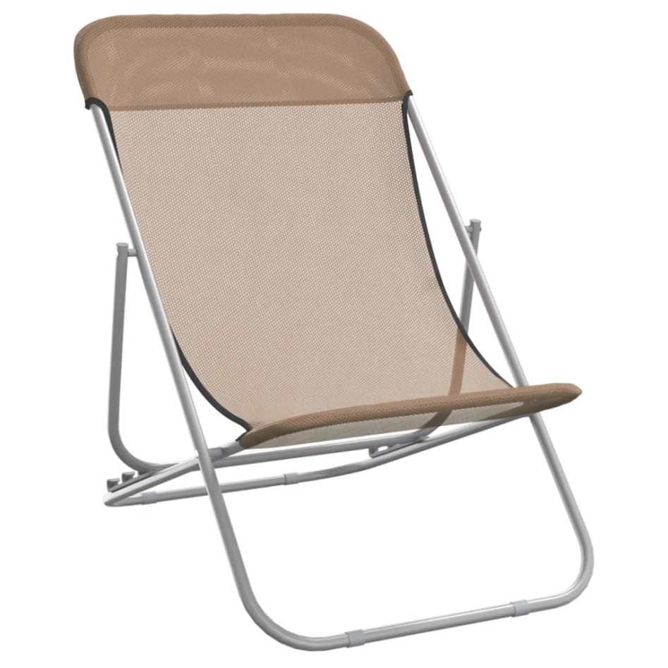 Silla de playa plegable 2 uds acero recubierto textilene