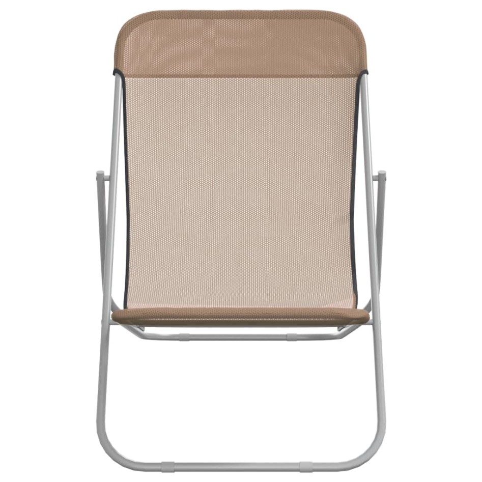 Silla de playa plegable 2 uds acero recubierto textilene