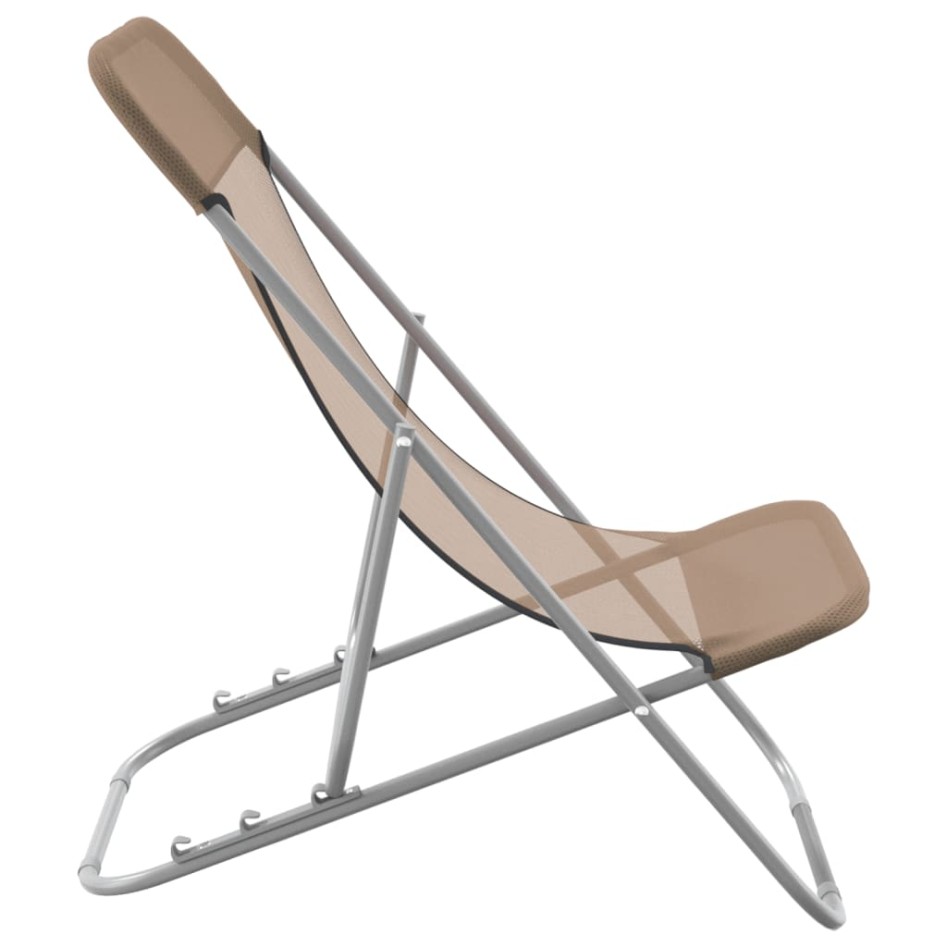 Silla de playa plegable 2 uds acero recubierto textilene