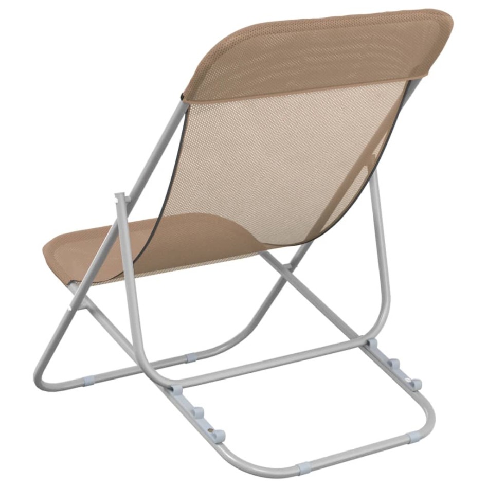 Silla de playa plegable 2 uds acero recubierto textilene