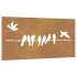 Adorno de pared de jardín acero corten diseño pájaros 105x55