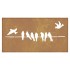 Adorno de pared de jardín acero corten diseño pájaros 105x55