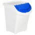 Cubos de basura apilables con tapa 3 uds PP blanco 120