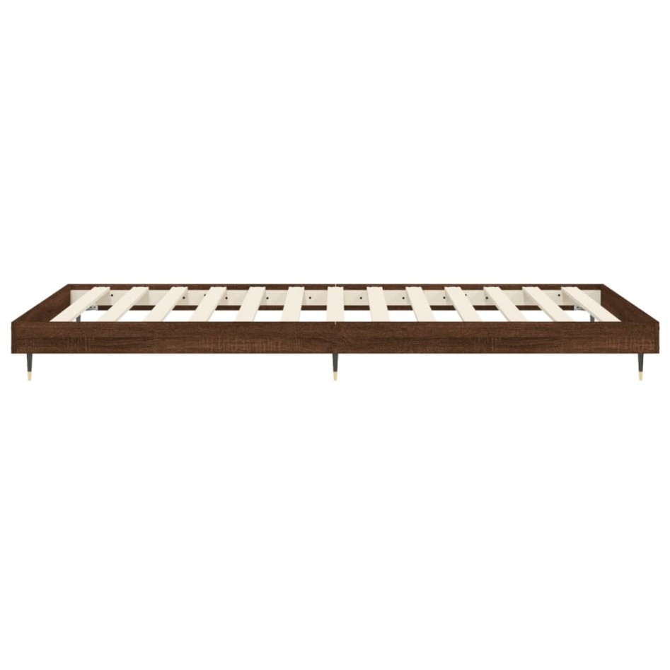 Estructura de cama sin colchón madera marrón roble 90x200