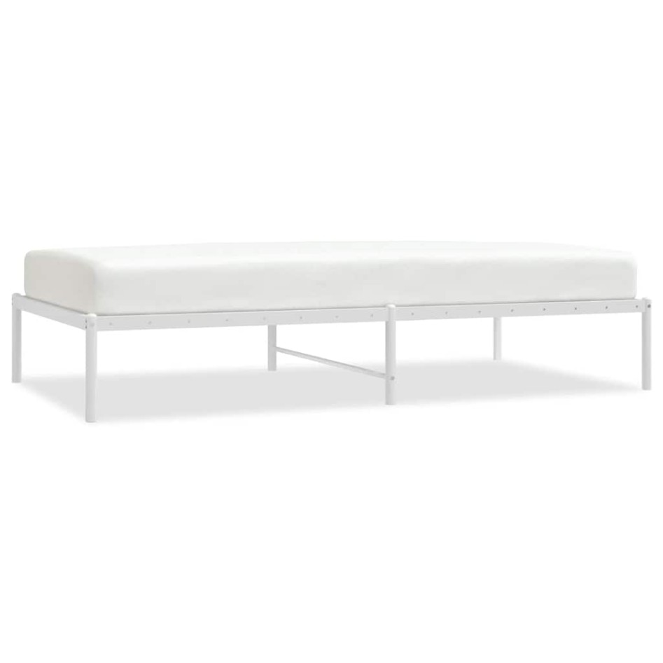 Estructura de cama sin colchón metal blanco 100x190