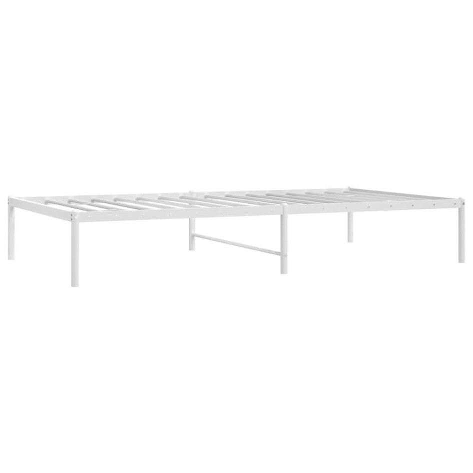Estructura de cama sin colchón metal blanco 100x190