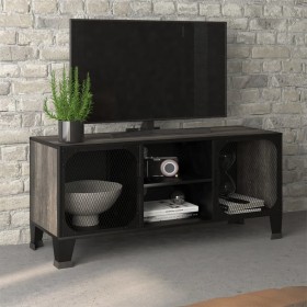 Mueble de TV metal y MDF gris 105x36x47
