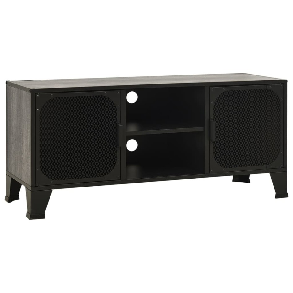 Mueble de TV metal y MDF gris 105x36x47