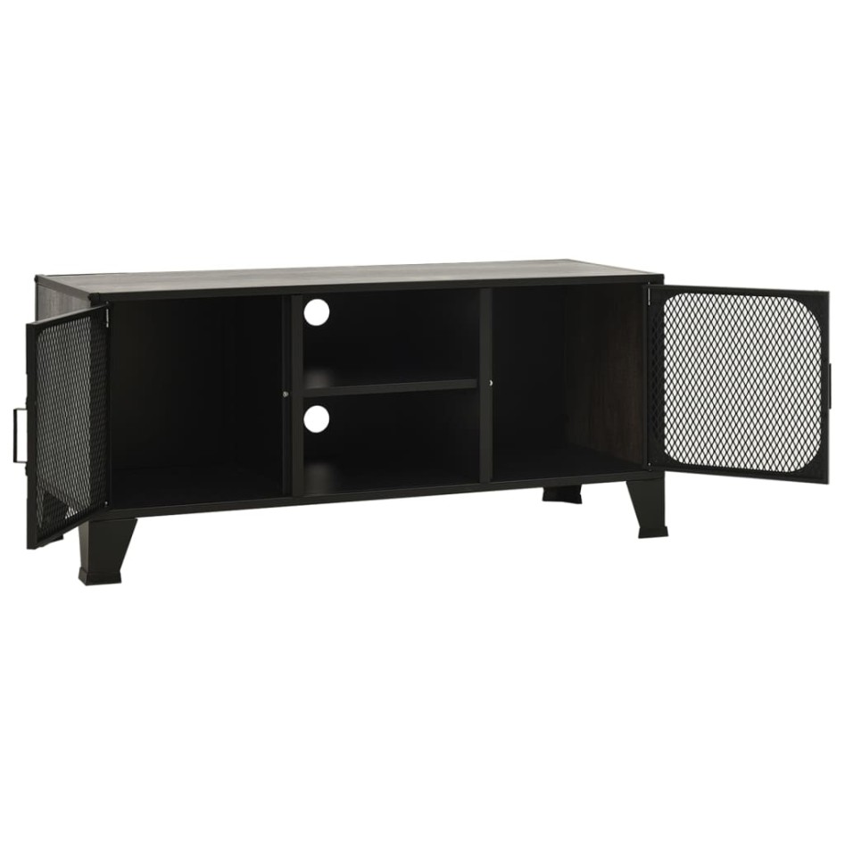 Mueble de TV metal y MDF gris 105x36x47