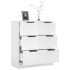 Aparador de madera contrachapada blanco brillante 60x30x70