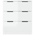 Aparador de madera contrachapada blanco brillante 60x30x70