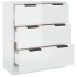 Aparador de madera contrachapada blanco brillante 60x30x70