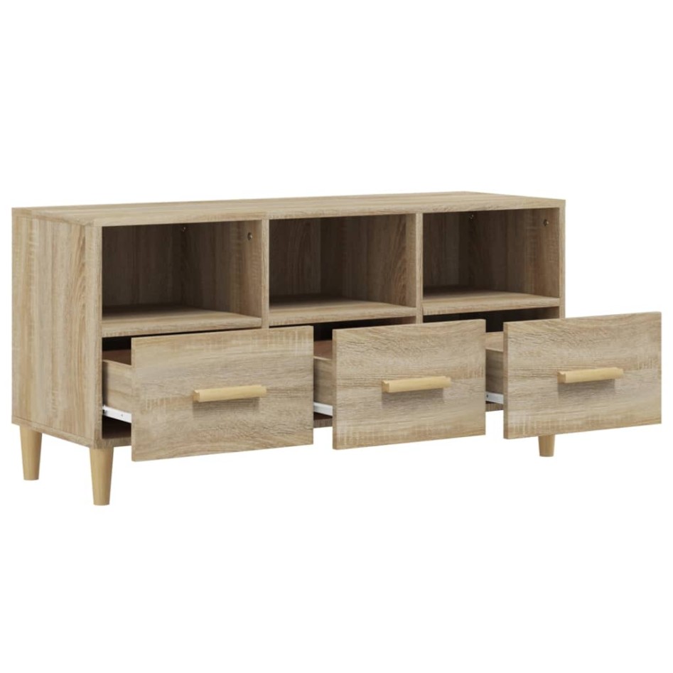 Mueble para TV madera contrachapada color roble 102x36x50