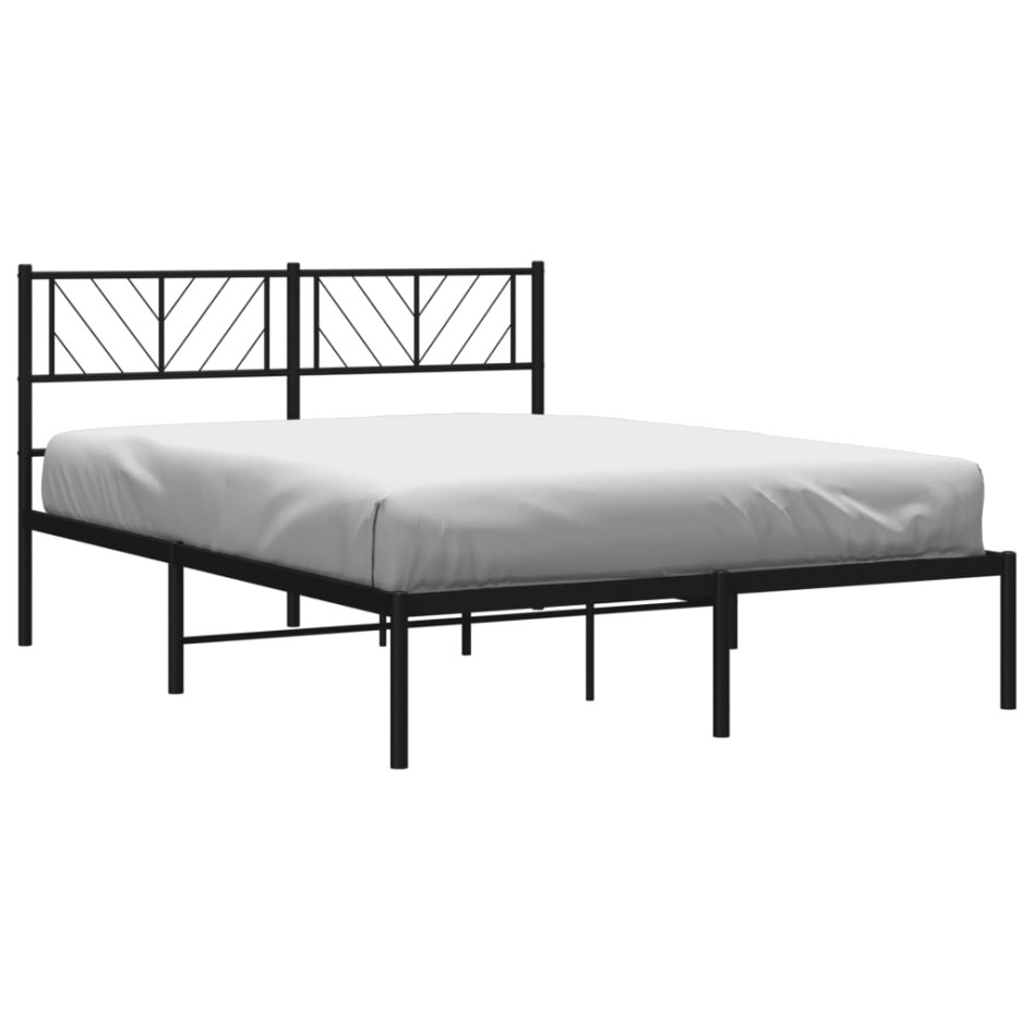 Estructura cama sin colchón con cabecero metal negro 120x200