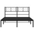 Estructura cama sin colchón con cabecero metal negro 120x200