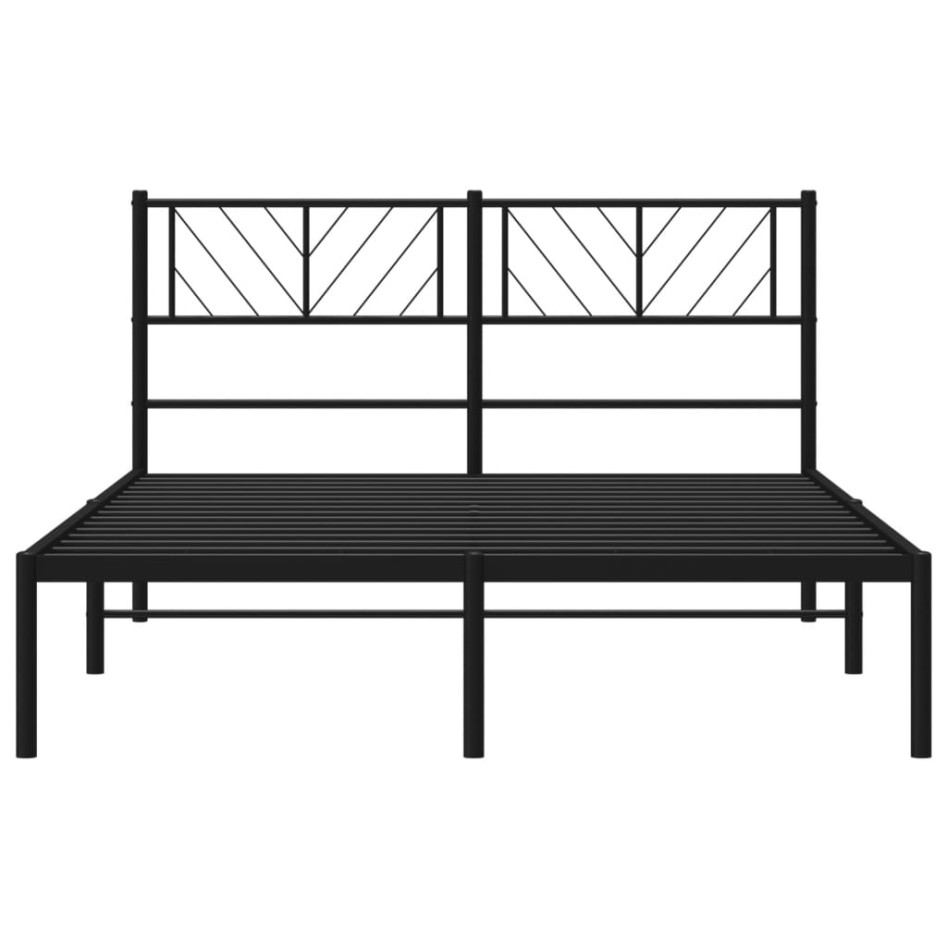 Estructura cama sin colchón con cabecero metal negro 120x200