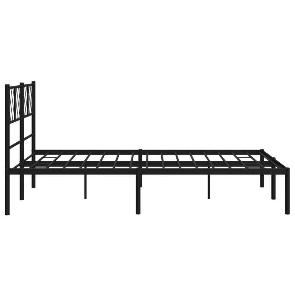 Estructura cama sin colchón con cabecero metal negro 120x200