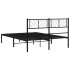 Estructura cama sin colchón con cabecero metal negro 120x200