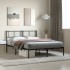 Estructura cama sin colchón con cabecero metal negro 140x200