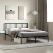 Estructura cama sin colchón con cabecero metal negro 140x200 cm