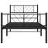 Estructura cama sin colchón con estribo metal negro 90x190