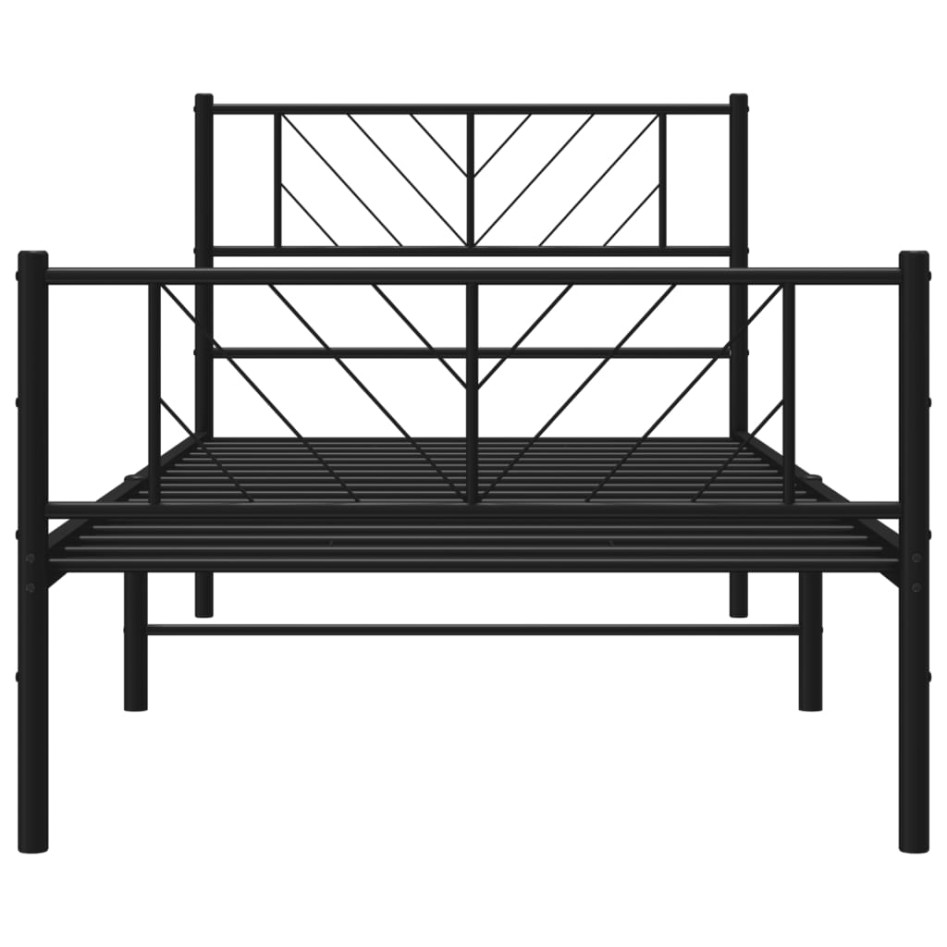 Estructura cama sin colchón con estribo metal negro 90x190