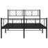 Estructura cama sin colchón con estribo metal negro 120x190