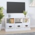 Mueble de TV madera contrachapada blanco brillo 100x35x50