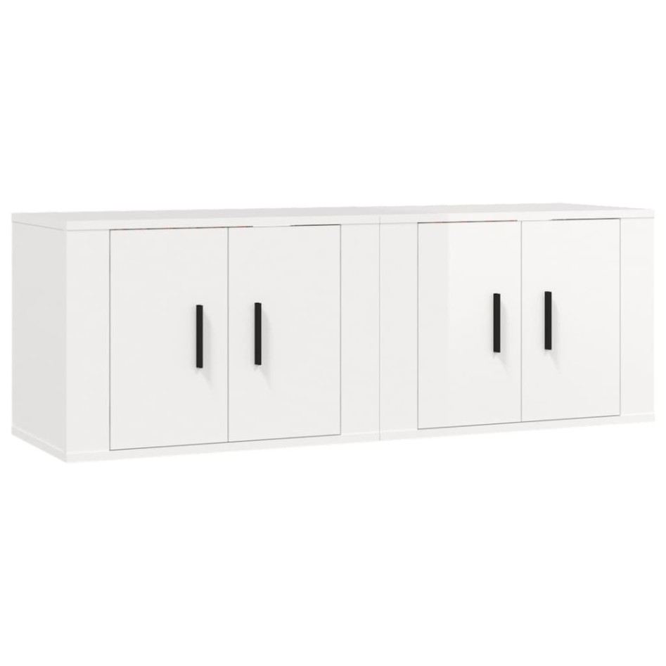 Muebles para TV de pared 2 uds blanco brillante 57x34,5x40