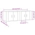 Muebles para TV de pared 2 uds blanco brillante 57x34,5x40