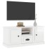 Mueble de TV madera contrachapada blanco brillo 100x35,5x45
