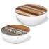 Set mesa de centro forma cuenco 2 uds madera maciza